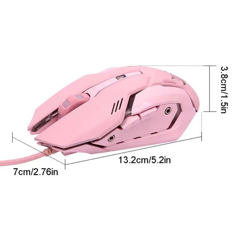 

Silent Wired USB Mouse Mice 3000DPI Colorful Light Mute Mice for Computer PC