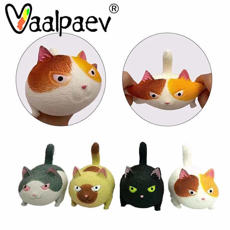 

Kawaii Angry Cats Squeeze Anti Stress Relief Squshy Doll Ball Animal Fidget Hand Desk Cute Toys For Girls Kids Gift Dogs Pets
