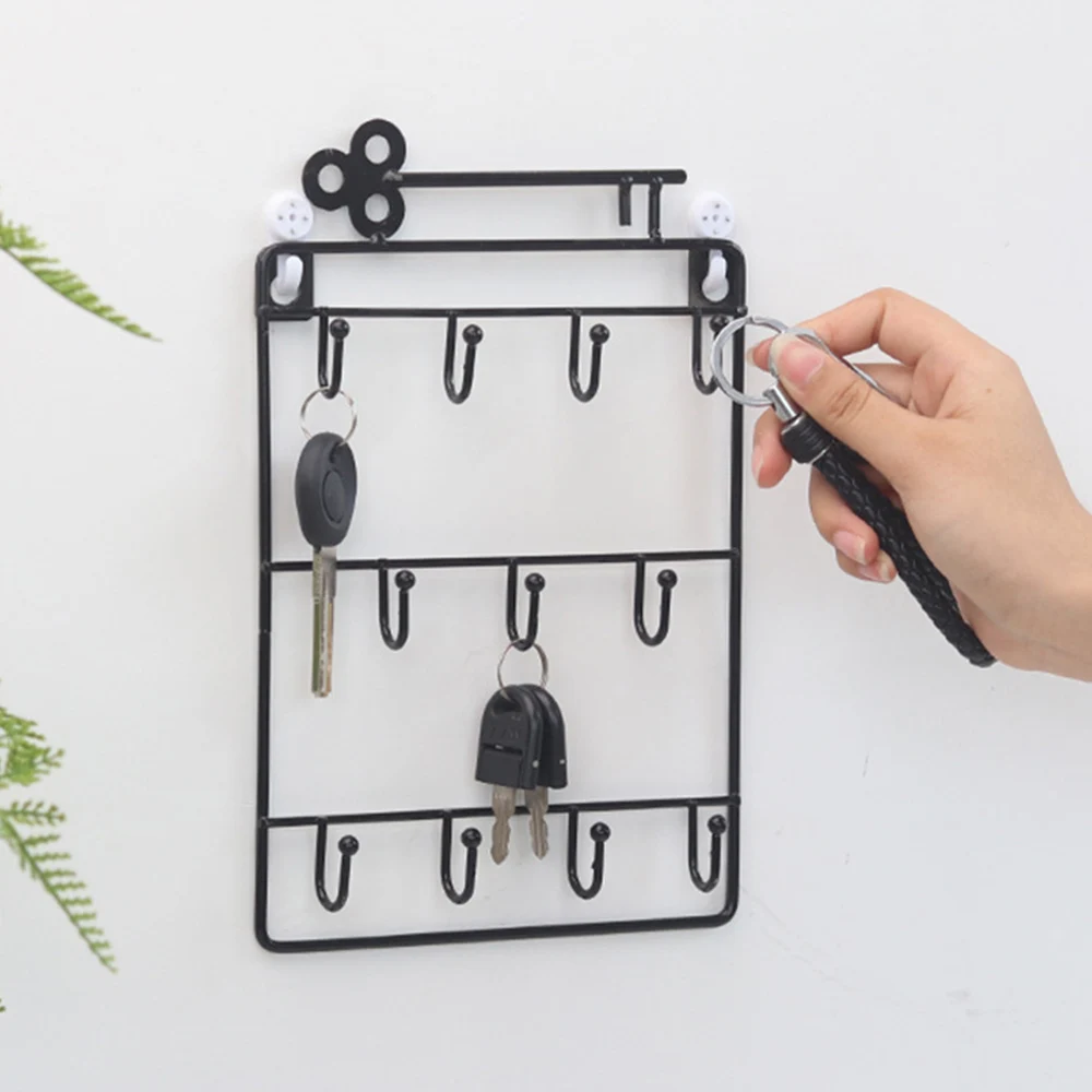 

1PC Key Hanging Rack Iron Wall Mounted Three Layers Storage Hook Door Wall Holder for Porch Doorway Dressing Table Home