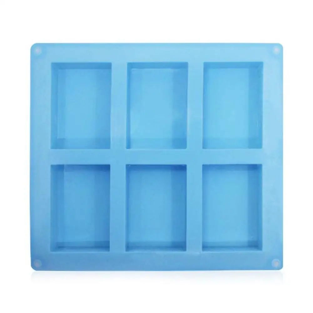 

6 Cavity Rectangle Silicone Soap Mold Food Grade Baking Making Mold Homemade Tools Wax High Cake DIY Aromatherapy Mold Qual F7G7