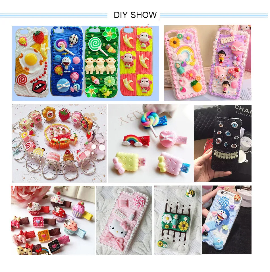 DECOCASE 30 шт. Единорог торт слизь талисманы украшение для волос с бусинами декор