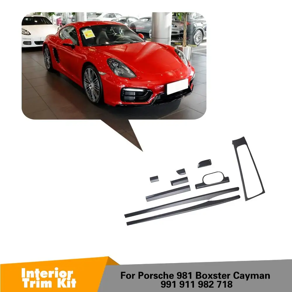 

Carbon Fiber Interior Trims Stickers For Porsche 981 991 911 982 718 2012-2021 Interior Trims Sticker Strips Accessories RHD