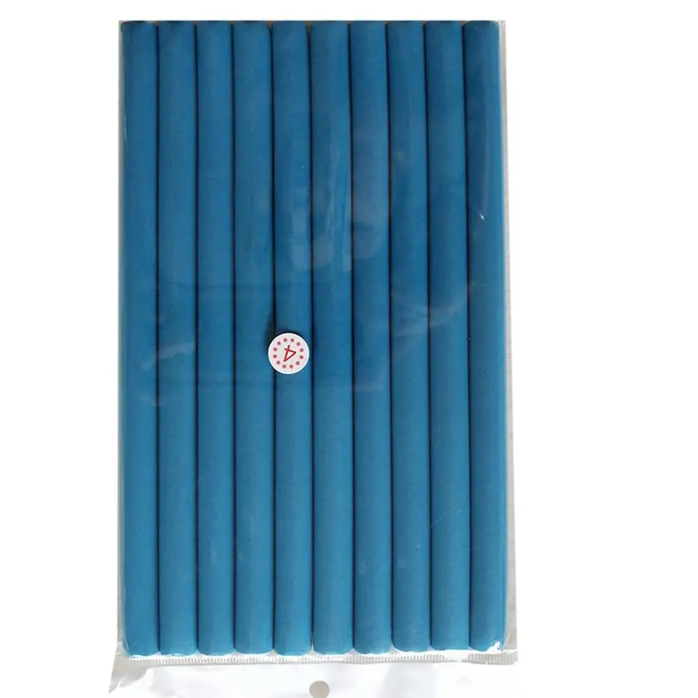 1.4x24cm blue 10PCS Hair rollers Curler Makers Soft Foam Bendy Curls DIY Styling Rollers Care Curler bagels for hair flexi rod - Цвет: 1.4x24cm blue
