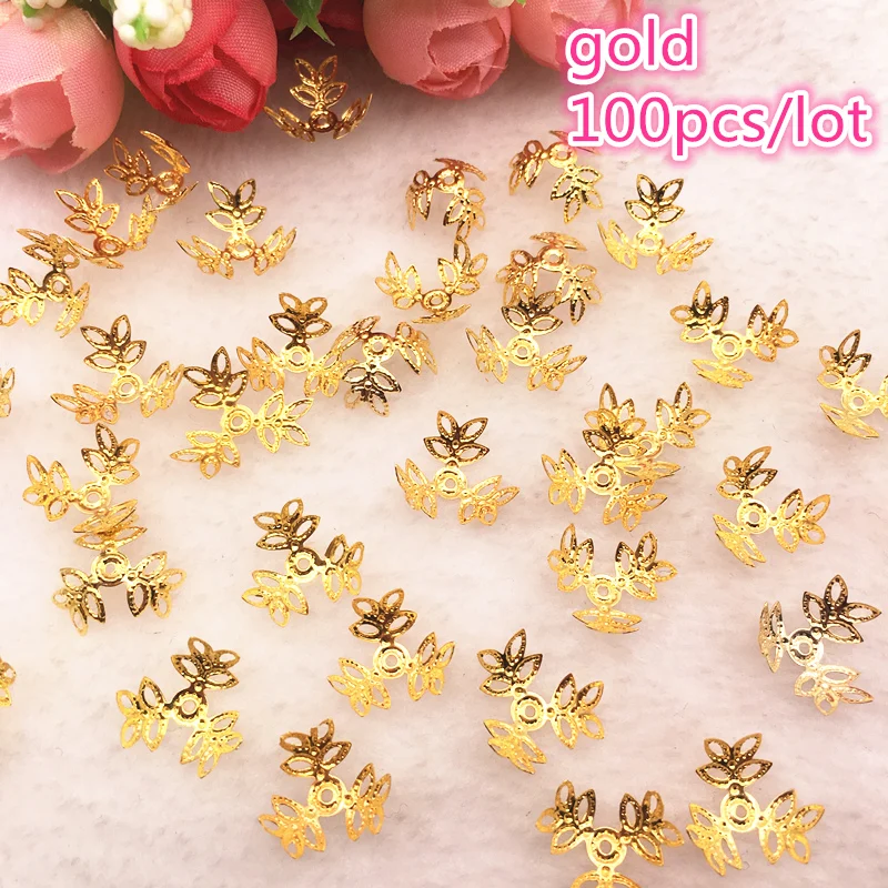 100 шт./лот позолоченные бусины разделители для бусин|Ювелирная фурнитура и