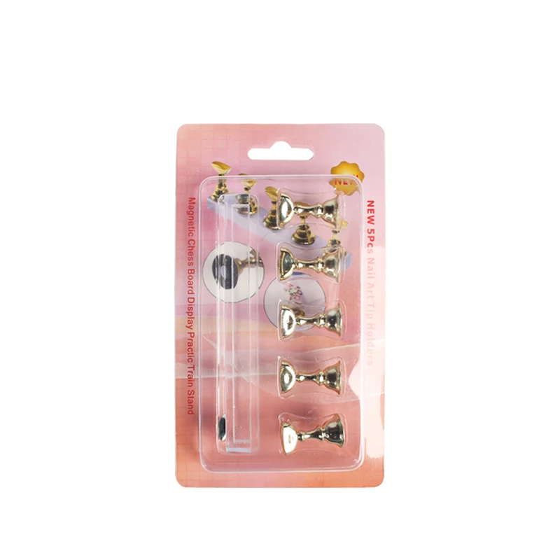 1 набор золотых накладных наконечников для ногтей магнитный держатель акриловая