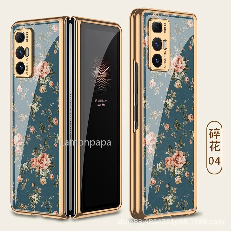 Винтажный чехол с цветочным рисунком для Xiaomi Mix Fold полноразмерный покрытием из