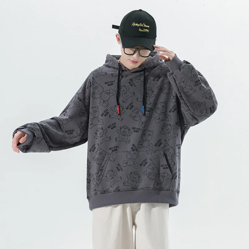 

Autumn Oversized Mens Hooded Streetwear Graphic Pullovers Male Sweatshirts Clothes Fashion Harajuku Teenagers Boys Couple Z267