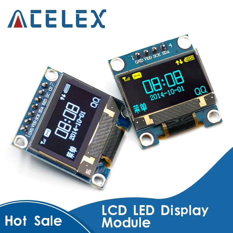 0 96 дюймовый oled IIC Серийный белый дисплей модуль 128X64 I2C SSD1306 12864 плата с ЖК экраном GND