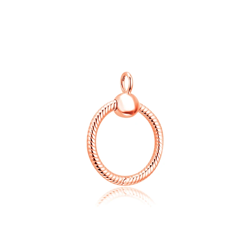 

Кулон QANDOCCI из стерлингового серебра 925 пробы, подвеска в виде розовых моментов среднего размера с круглой подвеской, ожерелья для женщин, ювелирные изделия «сделай сам», подвеска с бусинами, оптовая продажа