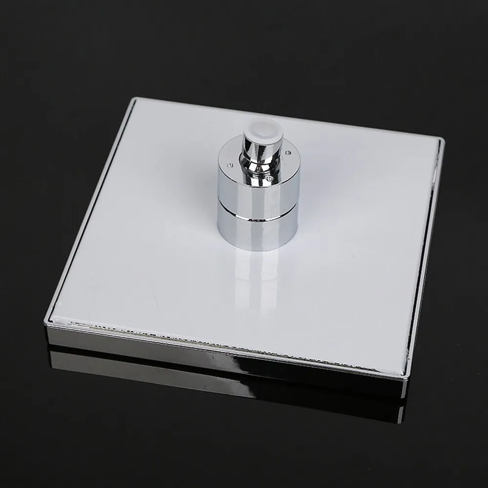 Квадратная насадка для душа Светодиодная из нержавеющей стали с дождевой