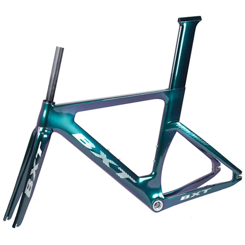 BXT Chameleon blue BXT углеродный руль трековая рама дорожного кадров колесо для велосипеда с фиксированной передачей комплект с вилкой Подседельный штырь 49/51/54 см, углеродный руль для велосипеда Рама - Цвет: BXT Chameleon blue