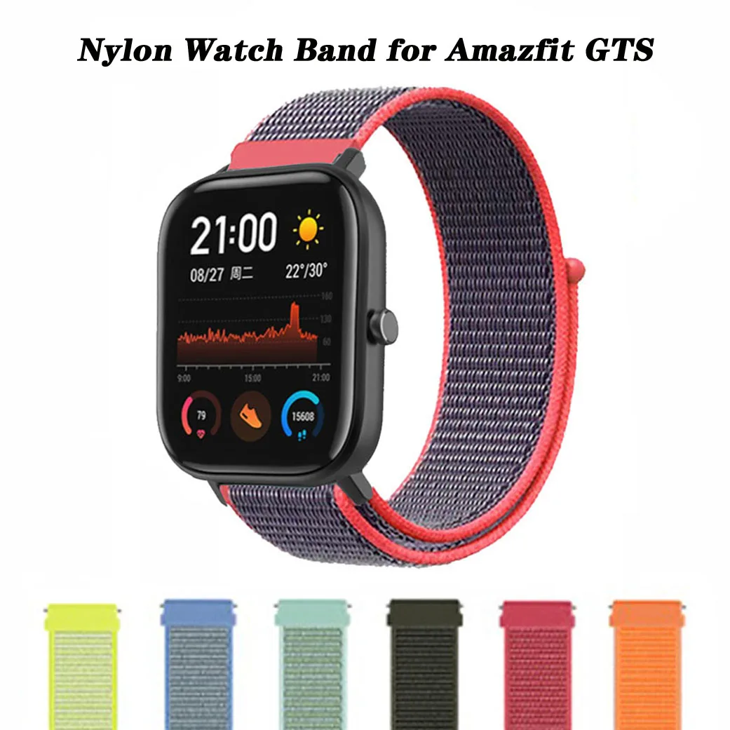 Нейлоновая петля ремешок для Amazfit GTS спортивный тканый браслет ремешок для Huami Amazfit Bip/GTR 42 мм аксессуары для Amazfit Bip ремень