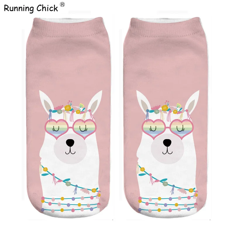 Беговые милые носки с 3D принтом Альфа для женщин и мальчиков девочек