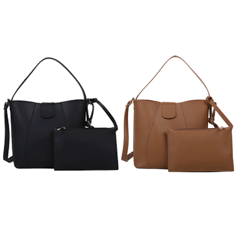 

Leather Shoulder Messenger Bag Fashion Ladies Handbag Purse 1 Set 2 Pieces