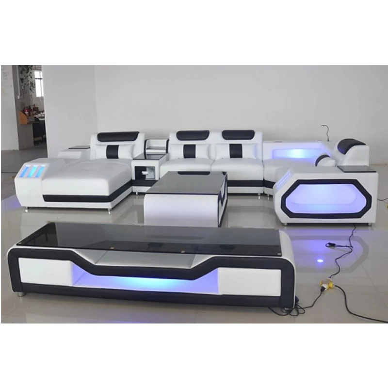 Современный кожаный угловой диван для гостиной Германия 2019 | Мебель