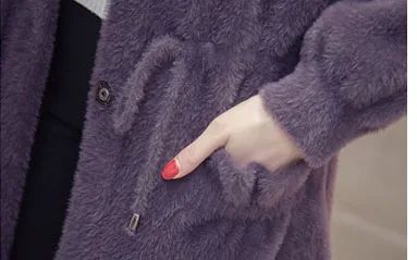 Autumn Winter Imitation Water Velvet Outwear Women's 2020 New Hooded Loose Long Paragraph Mink Sweater Coat Women Thicken Z48 |