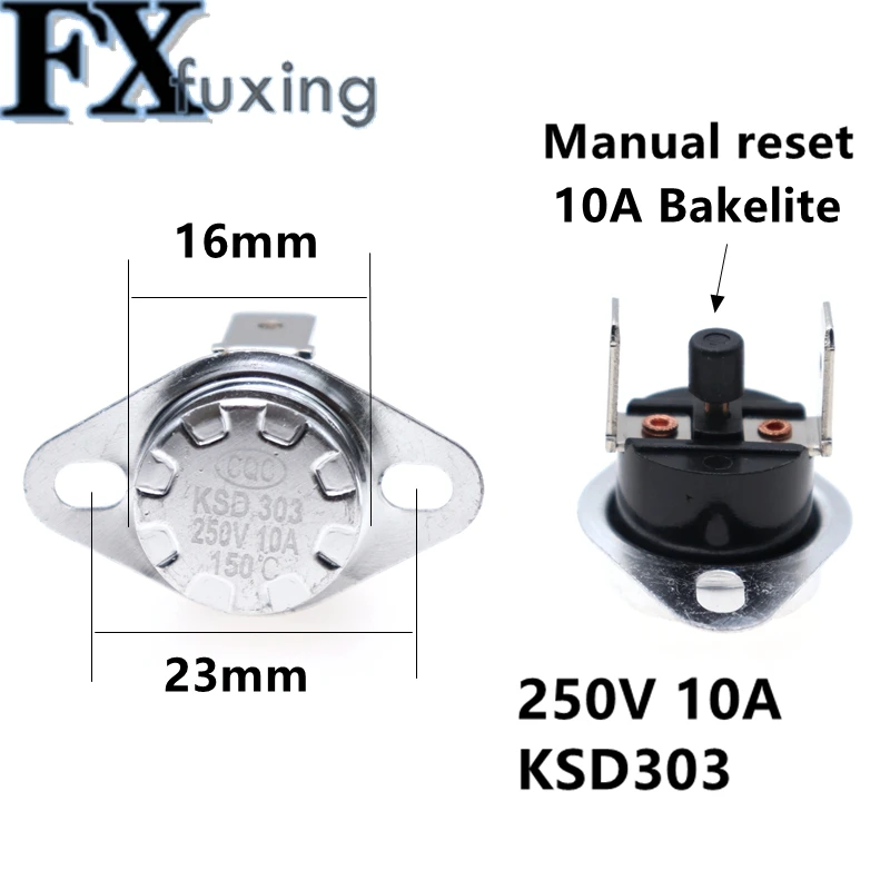 Термостат KSD301 KSD303 с ручным сбросом и регулировкой температуры 10 А 45 150 °C - купить