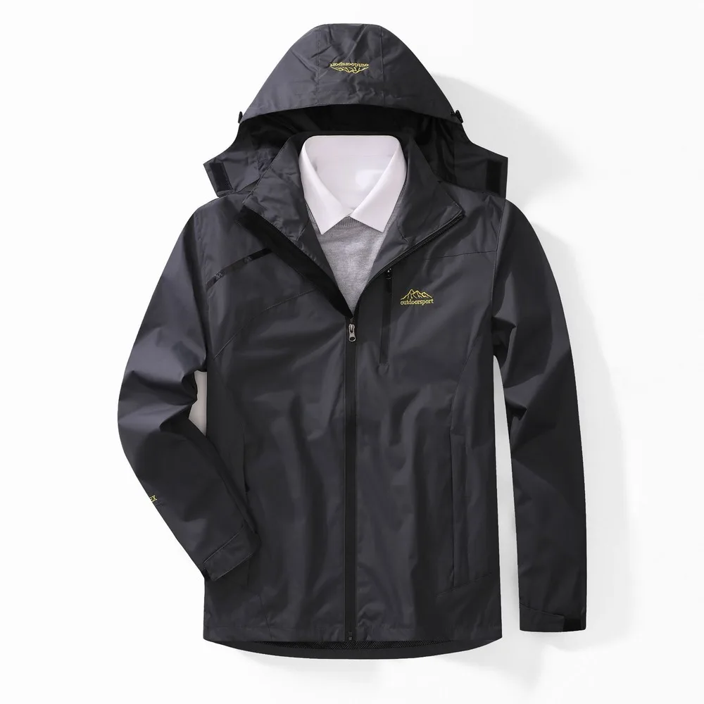 

Spring Outdoor Jacket Waterproof Thin Trekking Coat Autumn Outwear Windbreaker Zipper Hooded Coat Slim Hiking Coat Mens Jackets