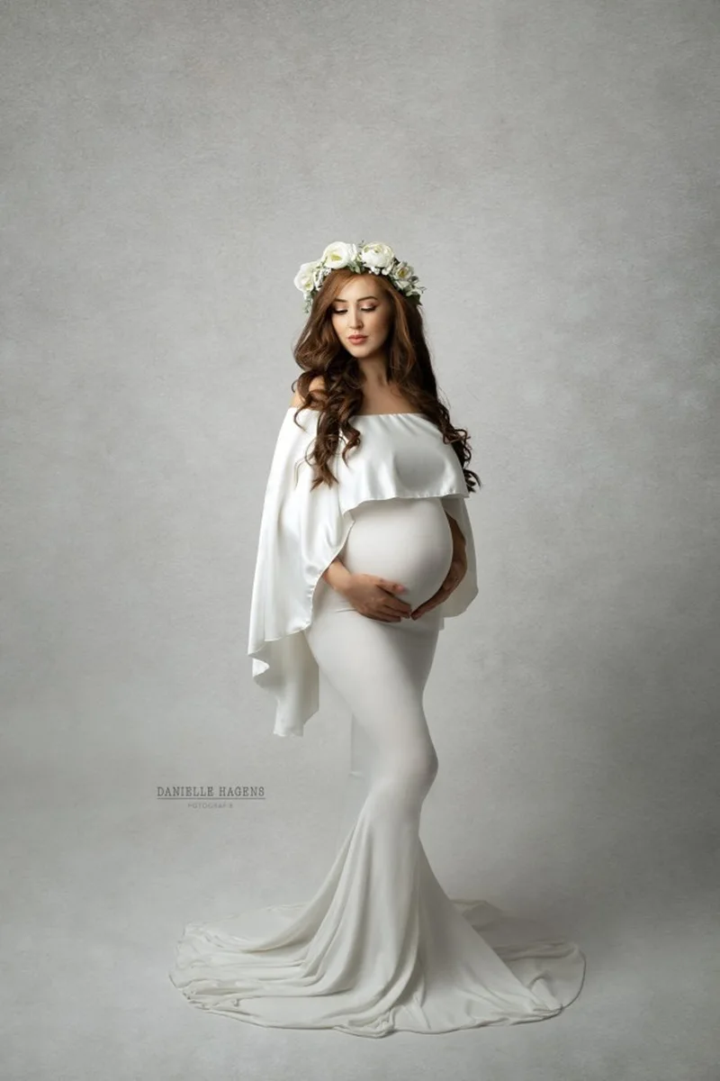 

Shawl Maternity Dresses For Photo Shoot Sexy Pregnancy Maxi Gown Long Pregnant Women Clothes Baby Shower Photography Props