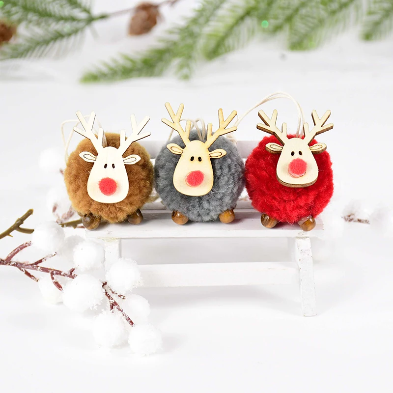 

Счастливого Рождества, милые подвесные Подвески в виде оленя из войлока, украшения для рождественской елки, украшения для детей, рождествен...