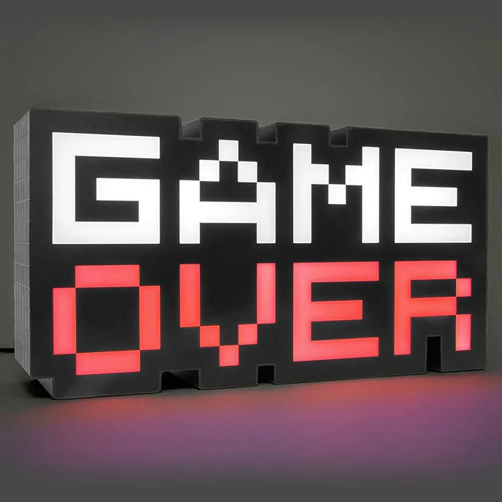 

GAME OVER Sign Voice Control Game Icon Light Acrylic Atmosphere Neon Bar Lamp Club KTV Decorative Ornament