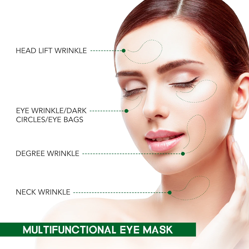 

60 Pair Green Alga Collagen Eye Patches Mask Moisturizing Dark Circles Eye Bags Remove Anti Wrinkle Beauty Eye Skin Care