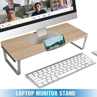 26lbs monitor stand riser wood computer universal desktop holder bracket organizer for pc laptop home office monitor holder