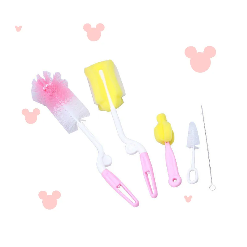 Набор кистей для детских бутылочек из 5 губчатых щеток можно вращать чистящие