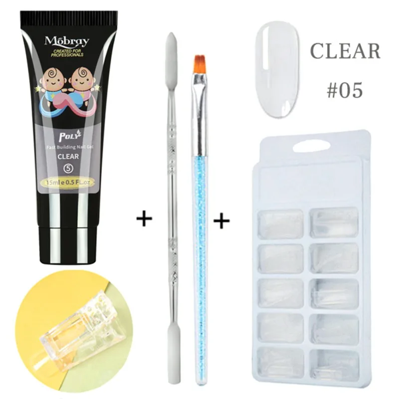 

15ml LED Clear UV Gel Nail Polish Quick Building Tips Nail Gel Varnish Set Lasting Extension Gel