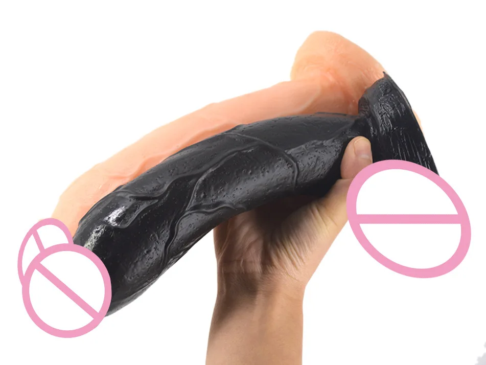 Фаллоимитатор с коричневой присоской FAAK силиконовый не вибрирующий женский