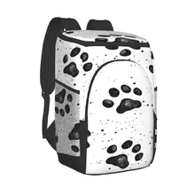 Picnic Cooler Backpack Sketches Of Dog Paw Prints Waterproof Thermo Bag Refrigerator Fresh Keeping Thermal Insulated Bag