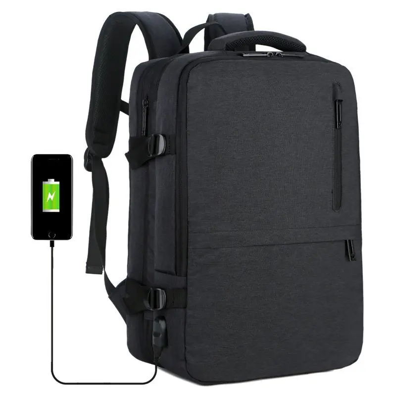

Adjustable Containment Business Men Bag Waterproof Travel Backpack Fashion Men Casual Backpack 15.6 inch Laptop Black Gray Bags