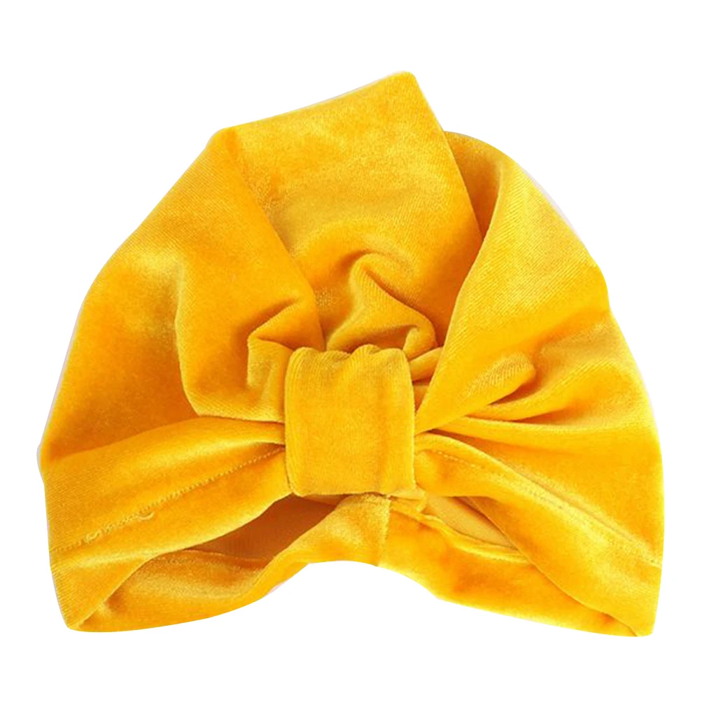 Velvet Baby Hat for Girls Autumn Winter Boy Cap Photography Props Elastic Infant Beanie Turban Accessories | Детская одежда и