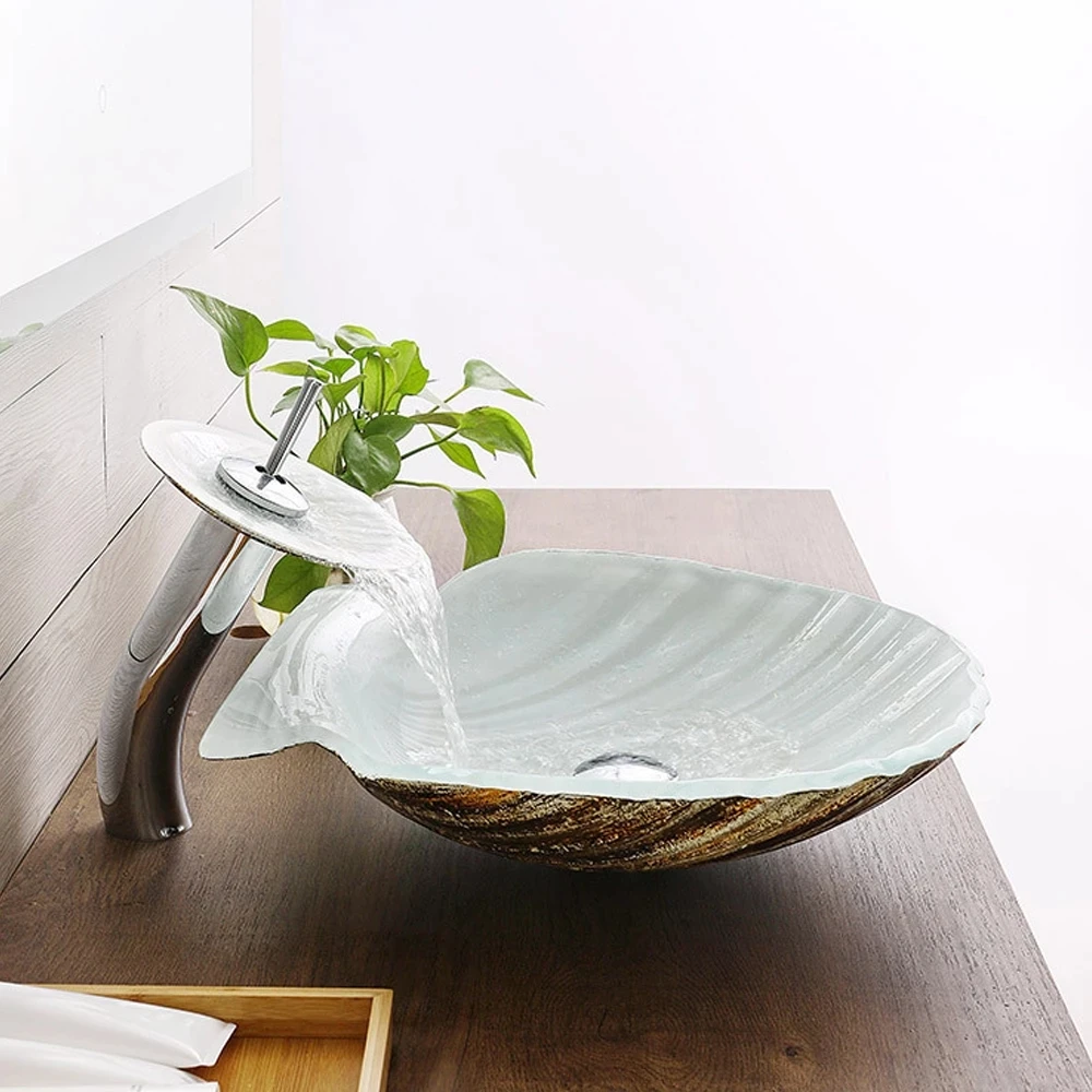 Раковина из закаленного стекла кран для раковины в ванной комнате ручная роспись