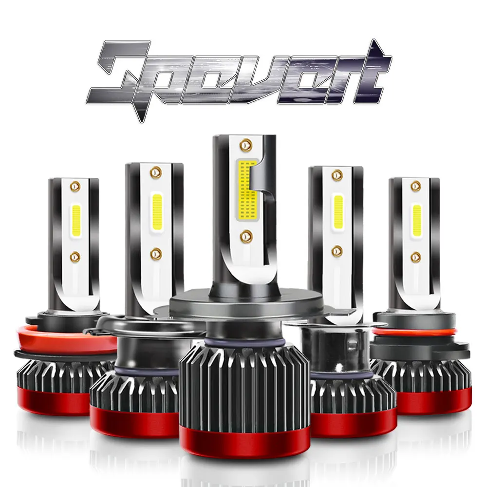 

Светодиодные фары SPEVERT, автомобильные фары H1 H7 H4/HB2 9003, дальний/ближний свет H7 9005/HB3/h10 9006/HB4 H8/H11 9012, лампочки