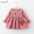 Платье принцессы для новорожденных девочек весеннее вельветовое платье с длинными рукавами милые вечерние платья для маленьких девочек