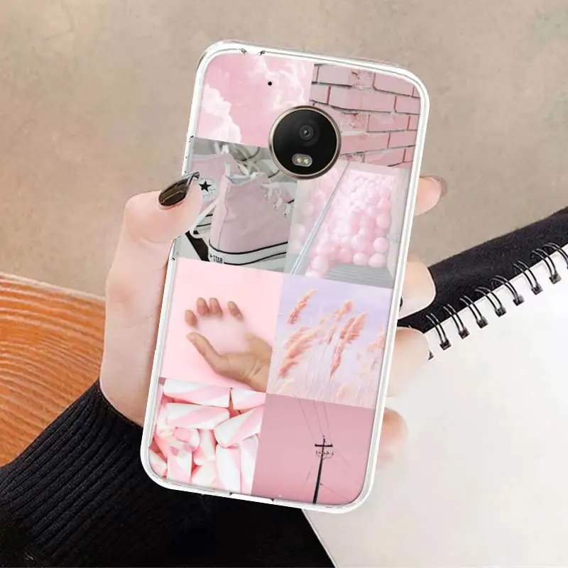 aesthetic collage cute abstract art soft cover soft phone case for motorola moto g7 g8 g9 g6 g30 e5 e6 power plus play one macro free global shipping