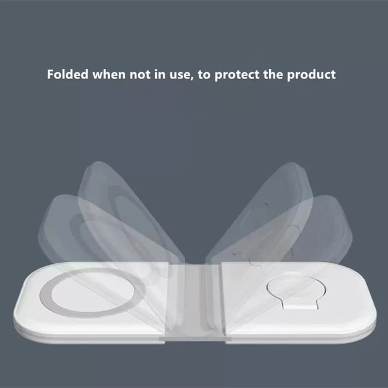 15 Вт Магнитная двойная зарядная подставка для iPhone 12 ProMax со светодиодным дисплеем