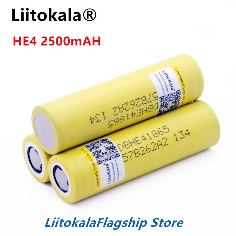 LiitoKala HE4 2500 мАч литий ионный аккумулятор 18650 аккумуляторная батарея 3 7 В