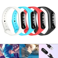 m3l touch screen time smart wristband with detachable strap and hidden usb charging port for androidios