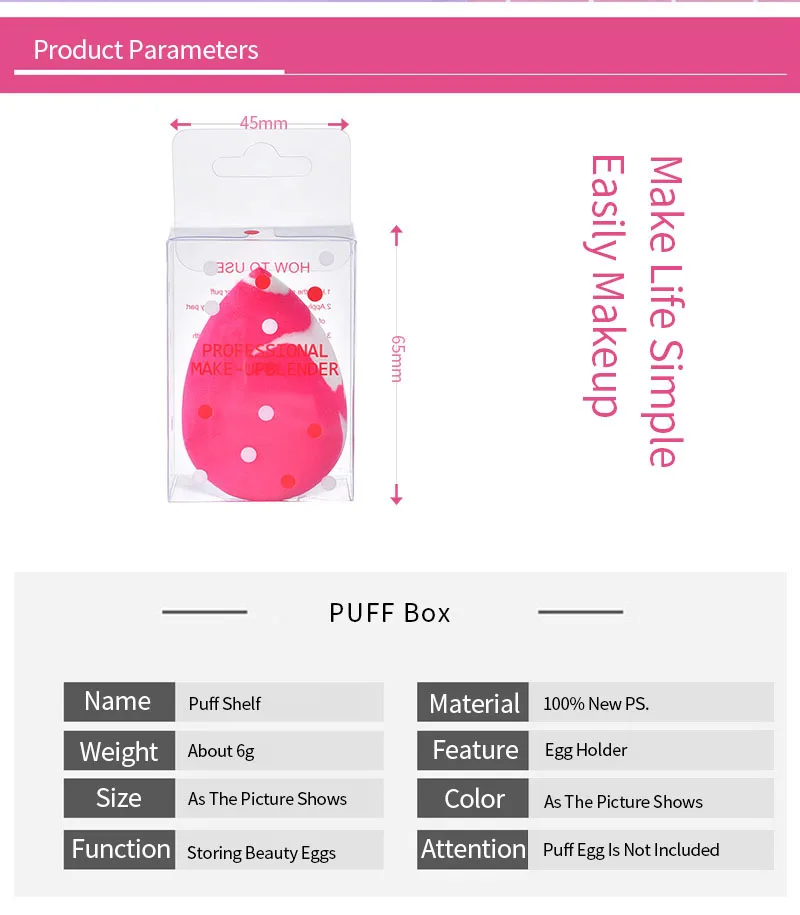 1Pc New Makeup Sponge Bracket Box Dryer Powder Puff Shelf Beauty Egg Holder Makeup-Tools Cosmetic Accessory Spherical Gift Box