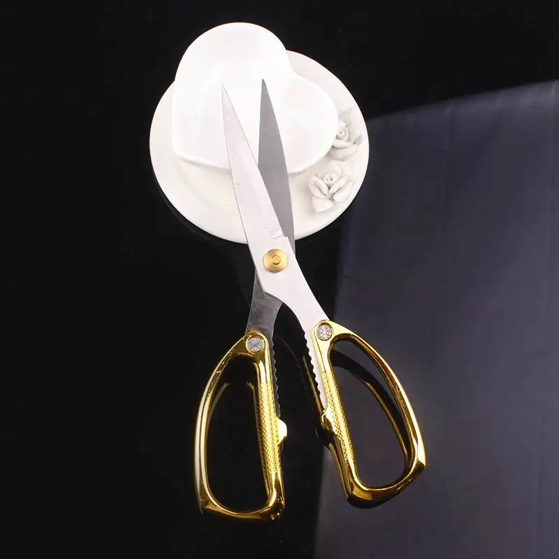 Золотые ножницы для металла шитья ткани одежды старинные из нержавеющей стали и