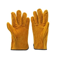 a pairset fireproof durable cow leather welder gloves anti heat work safety gloves for welding metal hand tools