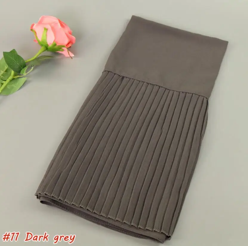 Плиссированные шифоновые хиджаб шарфы шляпа тюрбан женский сшитый