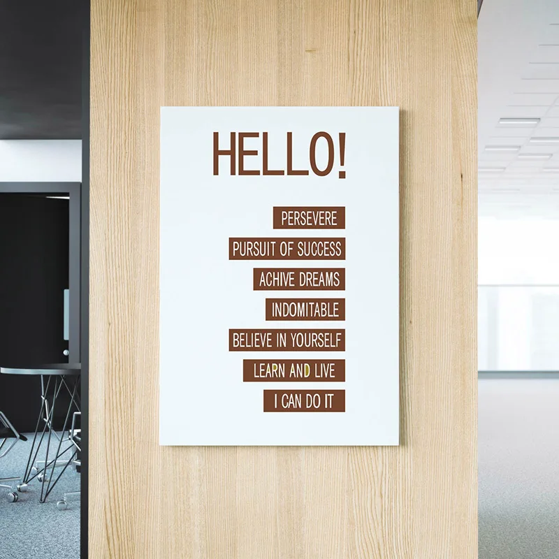 Положительные наклейки на стену Hello Wall Stickers семейные цитаты Office стену|Наклейки
