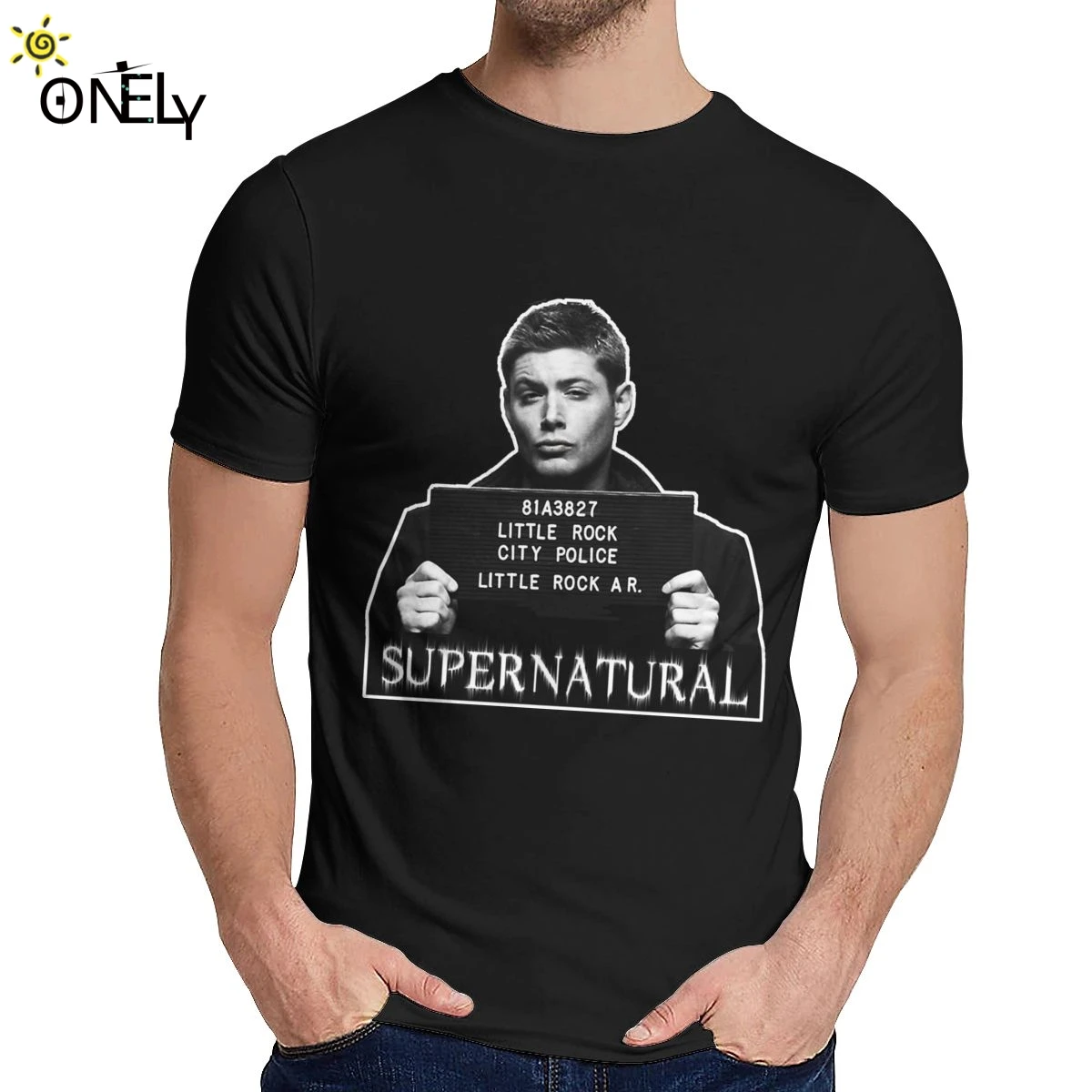 

Dean Mugshot Tee Supernatural Spn Brothers T-shirt Fashion Crewneck New Design Male Free Shipping Big Size