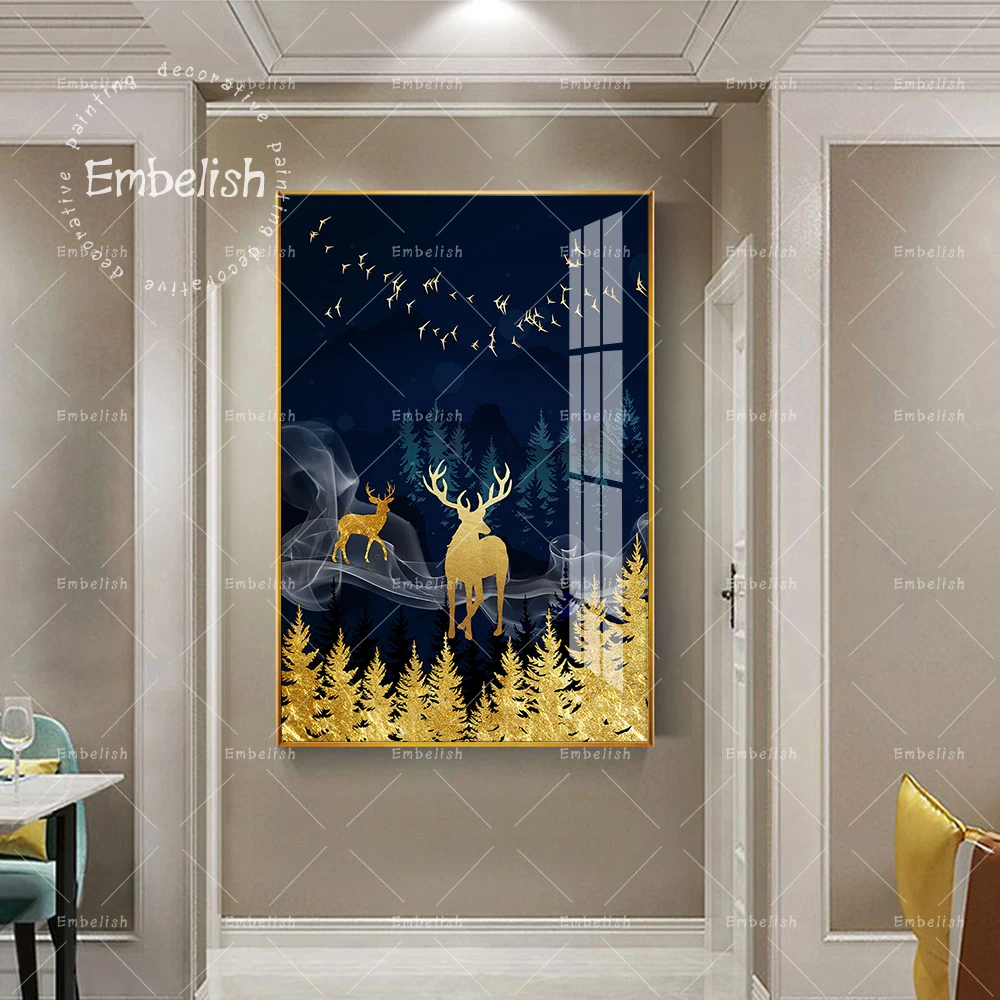 

1 Pieces Quality HD Print Deer On Forest Landscape Canvas Paintings For Home Decor Pictures Living Room Wall Art Posters Artwork