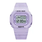 Модные спортивные мужские светодиодные электронные часы F91 с единорогом, фиолетовые силиконовые водонепроницаемые квадратные детские цифровые часы, женские часы