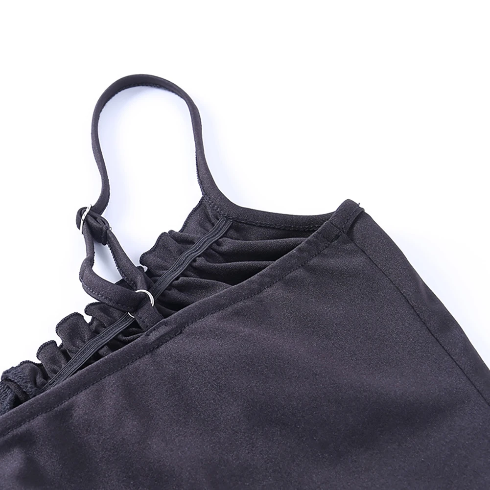 

Women Solid Color Spaghetti Strap Lace Camisole Backless Stitching Sexy Top