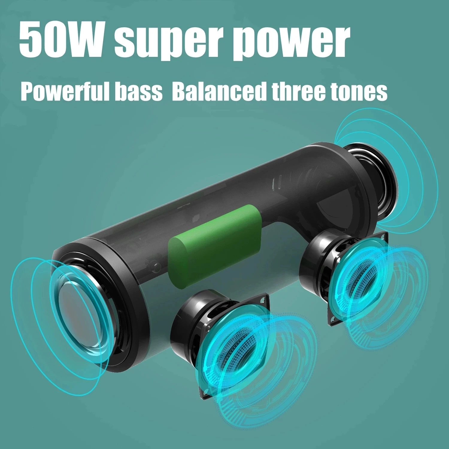 

XDOBO 50W High Power Portable Bluetooth Speaker 6600mAh Power Bank Sound Wireless Column Deep IPX7 Waterproof Boombox Soundbar